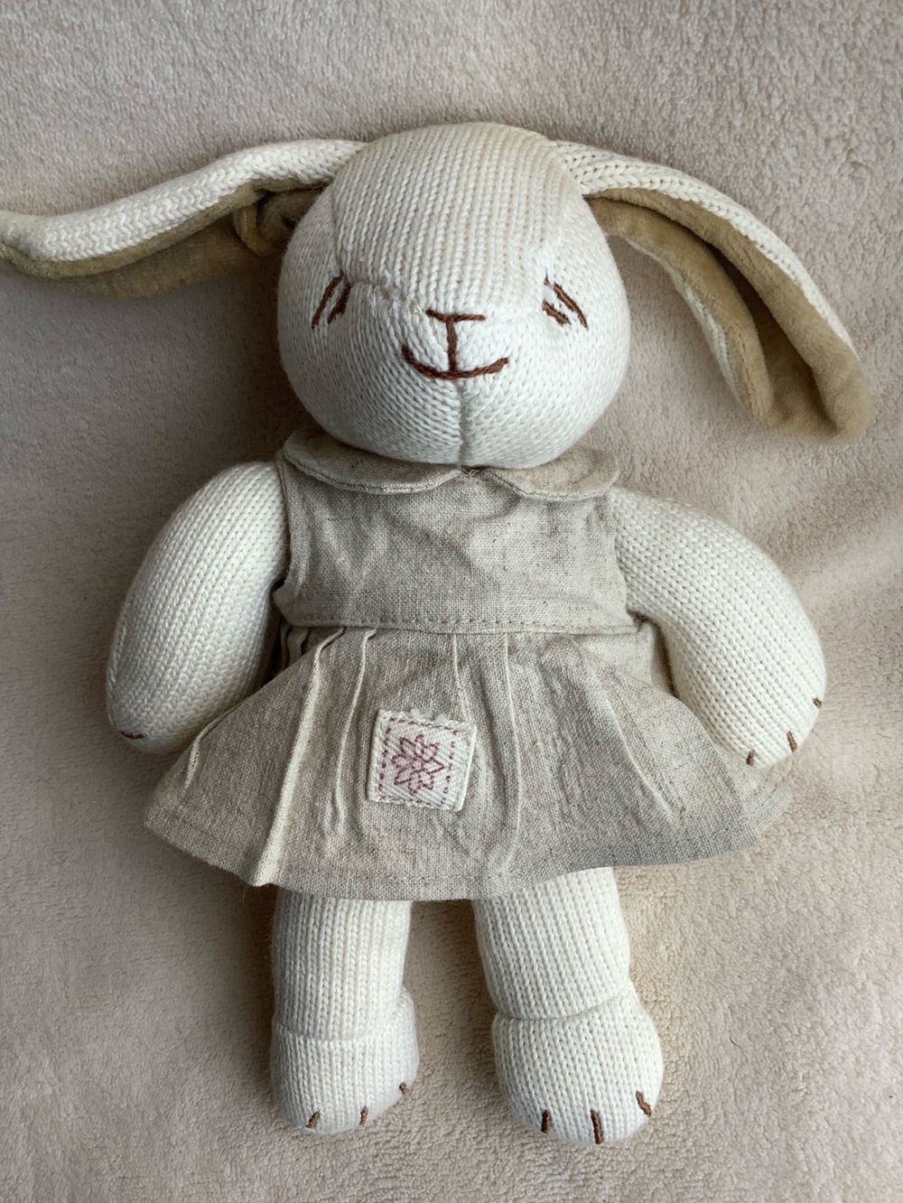 MiYim Simply Organic Knit Bunny Rabbit Stuffed Animal Toy in Dress READ